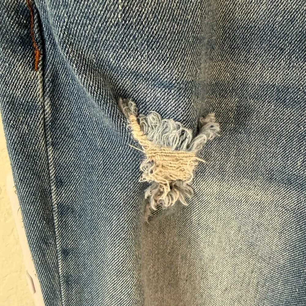Almost Famous women's Light Blue Distressed flared Jeans